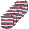 Ambesonne Christmas Chair Seating Cushion Set of 6, Pine Fir Cones Balls and Coniferous Tree Leaves Holly Berry Old Fashioned, Anti-Slip Seat Padding for Kitchen & Patio, 16″x16″, Red Green Grey(Violet Blue Ruby White)