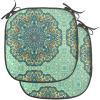 Ambesonne Christmas Chair Seating Cushion Set of 6, Pine Fir Cones Balls and Coniferous Tree Leaves Holly Berry Old Fashioned, Anti-Slip Seat Padding for Kitchen & Patio, 16″x16″, Red Green Grey(Pale Yellow Turquoise)