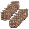 Ambesonne Christmas Chair Seating Cushion Set of 6, Pine Fir Cones Balls and Coniferous Tree Leaves Holly Berry Old Fashioned, Anti-Slip Seat Padding for Kitchen & Patio, 16″x16″, Red Green Grey(Brown Beige)