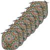 Ambesonne Christmas Chair Seating Cushion Set of 6, Pine Fir Cones Balls and Coniferous Tree Leaves Holly Berry Old Fashioned, Anti-Slip Seat Padding for Kitchen & Patio, 16″x16″, Red Green Grey(Seafoam Marigold Red)
