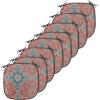 Ambesonne Christmas Chair Seating Cushion Set of 6, Pine Fir Cones Balls and Coniferous Tree Leaves Holly Berry Old Fashioned, Anti-Slip Seat Padding for Kitchen & Patio, 16″x16″, Red Green Grey(Dark Coral Slate Blue)