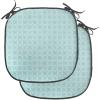Ambesonne Christmas Chair Seating Cushion Set of 6, Pine Fir Cones Balls and Coniferous Tree Leaves Holly Berry Old Fashioned, Anti-Slip Seat Padding for Kitchen & Patio, 16″x16″, Red Green Grey(Seafoam and White)