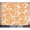 Ambesonne Christmas Curtains, Classical Christmas Ornaments and Baubles Coniferous Pine Tree Twig Tinsel Print, Living Room Bedroom Window Drapes 2 Panel Set, 108″ X 90″, Vermilion Green(Burnt Orange Pale Orange)