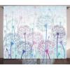 Ambesonne Christmas Curtains, Classical Christmas Ornaments and Baubles Coniferous Pine Tree Twig Tinsel Print, Living Room Bedroom Window Drapes 2 Panel Set, 108″ X 90″, Vermilion Green(Blue Pink)