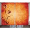 Ambesonne Christmas Curtains, Classical Christmas Ornaments and Baubles Coniferous Pine Tree Twig Tinsel Print, Living Room Bedroom Window Drapes 2 Panel Set, 108″ X 90″, Vermilion Green(Orange Mustard)