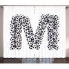 Ambesonne Christmas Curtains, Classical Christmas Ornaments and Baubles Coniferous Pine Tree Twig Tinsel Print, Living Room Bedroom Window Drapes 2 Panel Set, 108″ X 90″, Vermilion Green(Black and White)