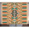 Ambesonne Christmas Curtains, Classical Christmas Ornaments and Baubles Coniferous Pine Tree Twig Tinsel Print, Living Room Bedroom Window Drapes 2 Panel Set, 108″ X 90″, Vermilion Green(Apricot Orange)