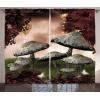 Ambesonne Christmas Curtains, Classical Christmas Ornaments and Baubles Coniferous Pine Tree Twig Tinsel Print, Living Room Bedroom Window Drapes 2 Panel Set, 108″ X 90″, Vermilion Green(Maroon Grey)