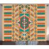 Ambesonne Christmas Curtains, Classical Christmas Ornaments and Baubles Coniferous Pine Tree Twig Tinsel Print, Living Room Bedroom Window Drapes 2 Panel Set, 108″ X 90″, Vermilion Green(Apricot Orange)