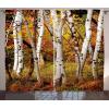 Ambesonne Christmas Curtains, Classical Christmas Ornaments and Baubles Coniferous Pine Tree Twig Tinsel Print, Living Room Bedroom Window Drapes 2 Panel Set, 108″ X 90″, Vermilion Green(Dark Orange)