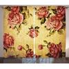 Ambesonne Christmas Curtains, Classical Christmas Ornaments and Baubles Coniferous Pine Tree Twig Tinsel Print, Living Room Bedroom Window Drapes 2 Panel Set, 108″ X 90″, Vermilion Green(Cream Pink Green)
