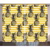 Ambesonne Christmas Curtains, Classical Christmas Ornaments and Baubles Coniferous Pine Tree Twig Tinsel Print, Living Room Bedroom Window Drapes 2 Panel Set, 108″ X 90″, Vermilion Green(Yellow Black)