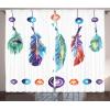 Ambesonne Christmas Curtains, Classical Christmas Ornaments and Baubles Coniferous Pine Tree Twig Tinsel Print, Living Room Bedroom Window Drapes 2 Panel Set, 108″ X 90″, Vermilion Green(White Purple)