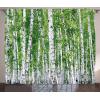 Ambesonne Christmas Curtains, Classical Christmas Ornaments and Baubles Coniferous Pine Tree Twig Tinsel Print, Living Room Bedroom Window Drapes 2 Panel Set, 108″ X 90″, Vermilion Green(White and Green)