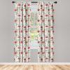 Ambesonne Christmas Curtains, Tree Branches Spruce Leaves Balls Bells Cones Poinsettia Flowers Mistletoe Berry, Window Treatments 2 Panel Set for Living Room Bedroom, Pair of – 28″ x 63″, Ruby Green(Vermilion Green Magenta)