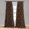 Ambesonne Christmas Curtains, Tree Branches Spruce Leaves Balls Bells Cones Poinsettia Flowers Mistletoe Berry, Window Treatments 2 Panel Set for Living Room Bedroom, Pair of – 28″ x 63″, Ruby Green(Green Yellow and Orange)