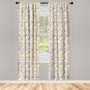 Ambesonne Christmas Curtains, Tree Branches Spruce Leaves Balls Bells Cones Poinsettia Flowers Mistletoe Berry, Window Treatments 2 Panel Set for Living Room Bedroom, Pair of – 28″ x 63″, Ruby Green(Purple Yellow)