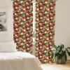 Ambesonne Christmas Curtains, Tree Branches Spruce Leaves Balls Bells Cones Poinsettia Flowers Mistletoe Berry, Window Treatments 2 Panel Set for Living Room Bedroom, Pair of – 28″ x 63″, Ruby Green(Ruby Green)