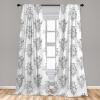 Ambesonne Christmas Curtains, Tree Branches Spruce Leaves Balls Bells Cones Poinsettia Flowers Mistletoe Berry, Window Treatments 2 Panel Set for Living Room Bedroom, Pair of – 28″ x 63″, Ruby Green(Off White Grey)