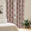 Ambesonne Christmas Curtains, Tree Branches Spruce Leaves Balls Bells Cones Poinsettia Flowers Mistletoe Berry, Window Treatments 2 Panel Set for Living Room Bedroom, Pair of – 28″ x 63″, Ruby Green(Red Blue)