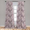 Ambesonne Christmas Curtains, Tree Branches Spruce Leaves Balls Bells Cones Poinsettia Flowers Mistletoe Berry, Window Treatments 2 Panel Set for Living Room Bedroom, Pair of – 28″ x 63″, Ruby Green(Blush Mauve)
