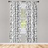 Ambesonne Christmas Curtains, Tree Branches Spruce Leaves Balls Bells Cones Poinsettia Flowers Mistletoe Berry, Window Treatments 2 Panel Set for Living Room Bedroom, Pair of – 28″ x 63″, Ruby Green(White and Grey)