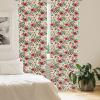 Ambesonne Christmas Curtains, Tree Branches Spruce Leaves Balls Bells Cones Poinsettia Flowers Mistletoe Berry, Window Treatments 2 Panel Set for Living Room Bedroom, Pair of – 28″ x 63″, Ruby Green(Forest Green and Vermilion)