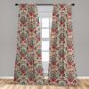 Ambesonne Christmas Curtains, Tree Branches Spruce Leaves Balls Bells Cones Poinsettia Flowers Mistletoe Berry, Window Treatments 2 Panel Set for Living Room Bedroom, Pair of – 28″ x 63″, Ruby Green(Red Blue)
