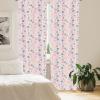 Ambesonne Christmas Curtains, Tree Branches Spruce Leaves Balls Bells Cones Poinsettia Flowers Mistletoe Berry, Window Treatments 2 Panel Set for Living Room Bedroom, Pair of – 28″ x 63″, Ruby Green(Lavender Teal Beige)