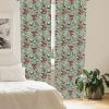 Ambesonne Christmas Curtains, Tree Branches Spruce Leaves Balls Bells Cones Poinsettia Flowers Mistletoe Berry, Window Treatments 2 Panel Set for Living Room Bedroom, Pair of – 28″ x 63″, Ruby Green(Laurel Green Coral Grey)