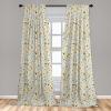 Ambesonne Christmas Curtains, Tree Branches Spruce Leaves Balls Bells Cones Poinsettia Flowers Mistletoe Berry, Window Treatments 2 Panel Set for Living Room Bedroom, Pair of – 28″ x 63″, Ruby Green(Yellow Sea Green Black)
