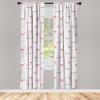 Ambesonne Christmas Curtains, Tree Branches Spruce Leaves Balls Bells Cones Poinsettia Flowers Mistletoe Berry, Window Treatments 2 Panel Set for Living Room Bedroom, Pair of – 28″ x 63″, Ruby Green(White Pink)