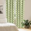Ambesonne Christmas Curtains, Tree Branches Spruce Leaves Balls Bells Cones Poinsettia Flowers Mistletoe Berry, Window Treatments 2 Panel Set for Living Room Bedroom, Pair of – 28″ x 63″, Ruby Green(Green Mint)