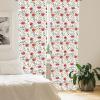 Ambesonne Christmas Curtains, Tree Branches Spruce Leaves Balls Bells Cones Poinsettia Flowers Mistletoe Berry, Window Treatments 2 Panel Set for Living Room Bedroom, Pair of – 28″ x 63″, Ruby Green(Vermilion Green Magenta)