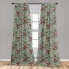 Ambesonne Christmas Curtains, Tree Branches Spruce Leaves Balls Bells Cones Poinsettia Flowers Mistletoe Berry, Window Treatments 2 Panel Set for Living Room Bedroom, Pair of – 28″ x 63″, Ruby Green(Laurel Green Coral Grey)