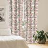 Ambesonne Christmas Curtains, Tree Branches Spruce Leaves Balls Bells Cones Poinsettia Flowers Mistletoe Berry, Window Treatments 2 Panel Set for Living Room Bedroom, Pair of – 28″ x 63″, Ruby Green(Pink White)