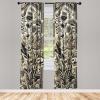 Ambesonne Christmas Curtains, Tree Branches Spruce Leaves Balls Bells Cones Poinsettia Flowers Mistletoe Berry, Window Treatments 2 Panel Set for Living Room Bedroom, Pair of – 28″ x 63″, Ruby Green(Eggshell Dark Grey)
