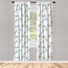 Ambesonne Christmas Curtains, Tree Branches Spruce Leaves Balls Bells Cones Poinsettia Flowers Mistletoe Berry, Window Treatments 2 Panel Set for Living Room Bedroom, Pair of – 28″ x 63″, Ruby Green(Azure Blue Yellow White)