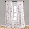 Ambesonne Christmas Curtains, Tree Branches Spruce Leaves Balls Bells Cones Poinsettia Flowers Mistletoe Berry, Window Treatments 2 Panel Set for Living Room Bedroom, Pair of – 28″ x 63″, Ruby Green(White Pink)