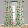 Ambesonne Christmas Curtains, Tree Branches Spruce Leaves Balls Bells Cones Poinsettia Flowers Mistletoe Berry, Window Treatments 2 Panel Set for Living Room Bedroom, Pair of – 28″ x 63″, Ruby Green(Green and Red)