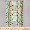 Ambesonne Christmas Curtains, Tree Branches Spruce Leaves Balls Bells Cones Poinsettia Flowers Mistletoe Berry, Window Treatments 2 Panel Set for Living Room Bedroom, Pair of – 28″ x 63″, Ruby Green(Green and Red)
