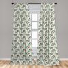 Ambesonne Christmas Curtains, Tree Branches Spruce Leaves Balls Bells Cones Poinsettia Flowers Mistletoe Berry, Window Treatments 2 Panel Set for Living Room Bedroom, Pair of – 28″ x 63″, Ruby Green(Teal Grey)