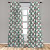 Ambesonne Christmas Curtains, Tree Branches Spruce Leaves Balls Bells Cones Poinsettia Flowers Mistletoe Berry, Window Treatments 2 Panel Set for Living Room Bedroom, Pair of – 28″ x 63″, Ruby Green(Pale Slate Blue and Vermilion)