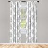 Ambesonne Christmas Curtains, Tree Branches Spruce Leaves Balls Bells Cones Poinsettia Flowers Mistletoe Berry, Window Treatments 2 Panel Set for Living Room Bedroom, Pair of – 28″ x 63″, Ruby Green(Off White Grey)