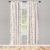 Ambesonne Christmas Curtains, Tree Branches Spruce Leaves Balls Bells Cones Poinsettia Flowers Mistletoe Berry, Window Treatments 2 Panel Set for Living Room Bedroom, Pair of – 28″ x 63″, Ruby Green(Blush Cream)