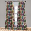Ambesonne Christmas Curtains, Tree Branches Spruce Leaves Balls Bells Cones Poinsettia Flowers Mistletoe Berry, Window Treatments 2 Panel Set for Living Room Bedroom, Pair of – 28″ x 63″, Ruby Green(Beige Pink)