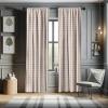 Ambesonne Christmas Curtains, Tree Branches Spruce Leaves Balls Bells Cones Poinsettia Flowers Mistletoe Berry, Window Treatments 2 Panel Set for Living Room Bedroom, Pair of – 28″ x 63″, Ruby Green(Peach Cream)