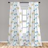 Ambesonne Christmas Curtains, Tree Branches Spruce Leaves Balls Bells Cones Poinsettia Flowers Mistletoe Berry, Window Treatments 2 Panel Set for Living Room Bedroom, Pair of – 28″ x 63″, Ruby Green(Azure Blue Yellow White)