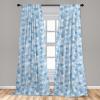 Ambesonne Christmas Curtains, Tree Branches Spruce Leaves Balls Bells Cones Poinsettia Flowers Mistletoe Berry, Window Treatments 2 Panel Set for Living Room Bedroom, Pair of – 28″ x 63″, Ruby Green(Pale Blue)