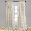 Ambesonne Christmas Curtains, Tree Branches Spruce Leaves Balls Bells Cones Poinsettia Flowers Mistletoe Berry, Window Treatments 2 Panel Set for Living Room Bedroom, Pair of – 28″ x 63″, Ruby Green(Beige White)